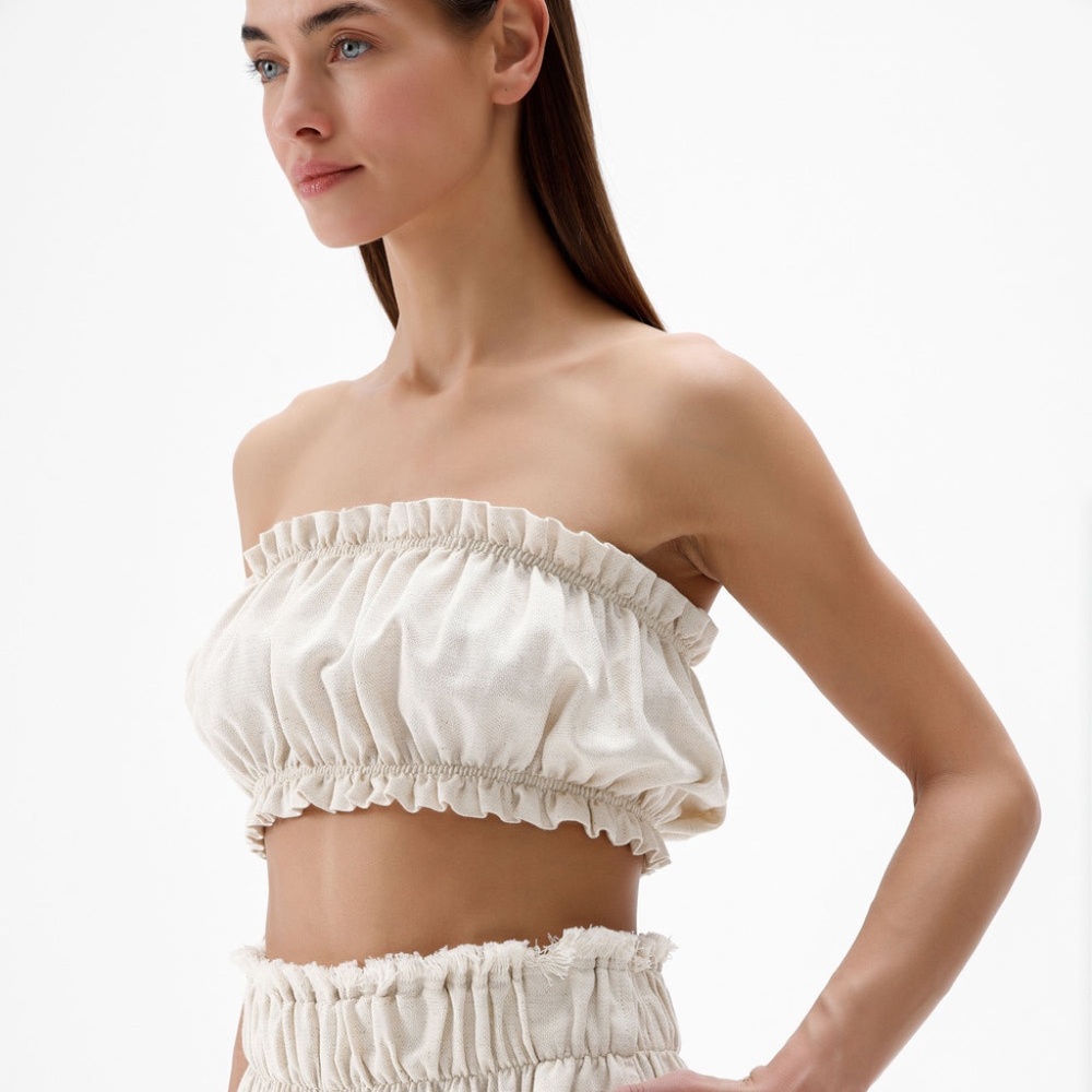 Simpuna Linen Natural Bandeau Top